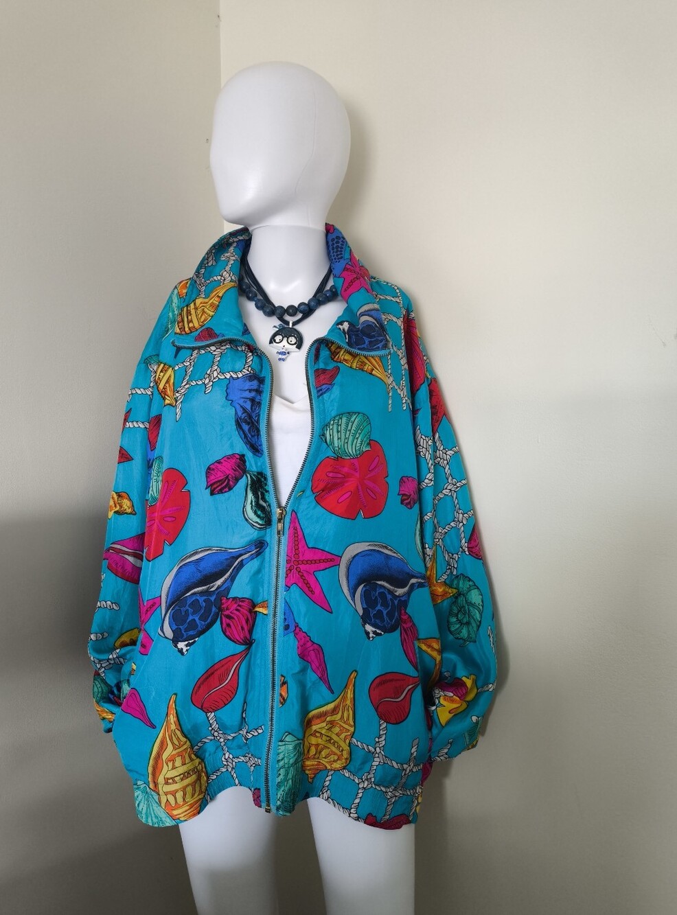 Vintage Mureli 100% silk windbreaker jacket, size L